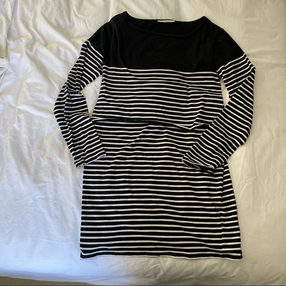Jojo Maman Bebe Breton Stripe Nursing Dress